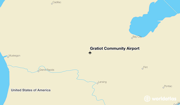 Gratiot Community Airport location on a map