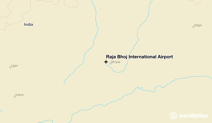 Raja Bhoj International Airport location on a map