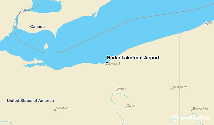 Burke Lakefront Airport location on a map
