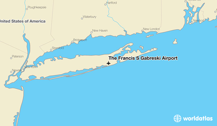 The Francis S Gabreski Airport location on a map