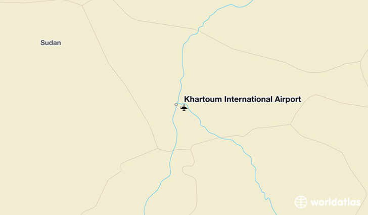 Khartoum International Airport location on a map