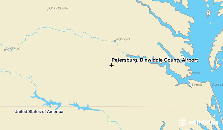 Petersburg, Dinwiddie County Airport location on a map