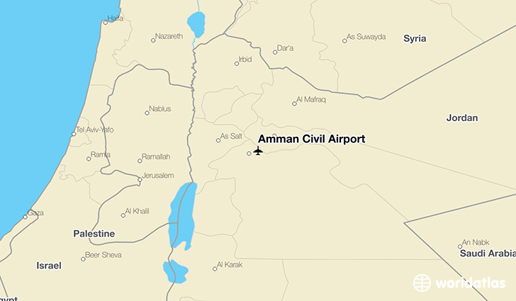 Amman Civil Airport location on a map