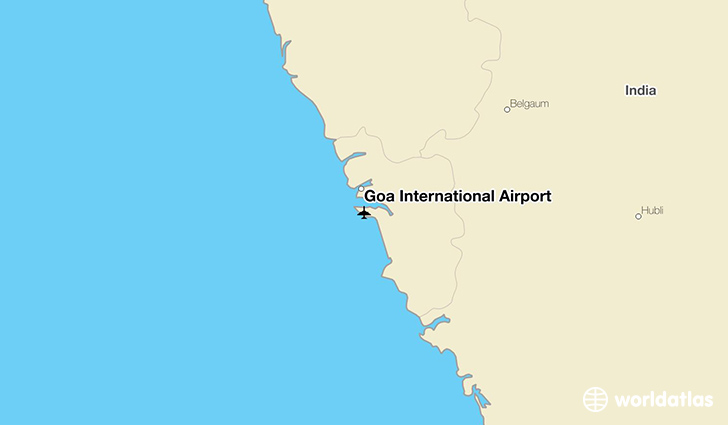 Goa International Airport location on a map
