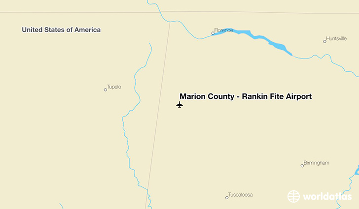 Marion County – Rankin Fite Airport location on a map
