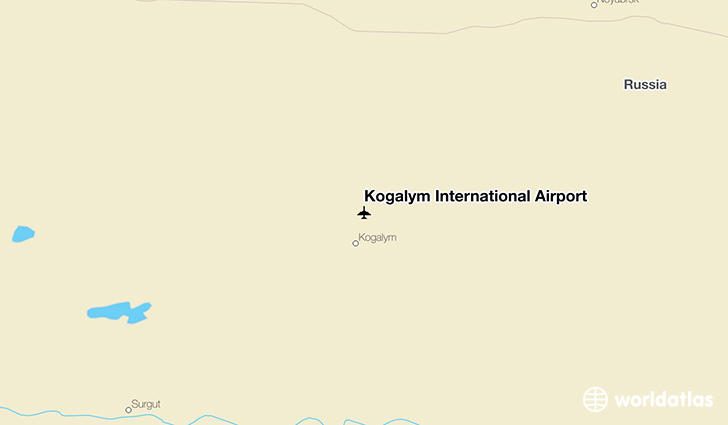 Kogalym International Airport location on a map