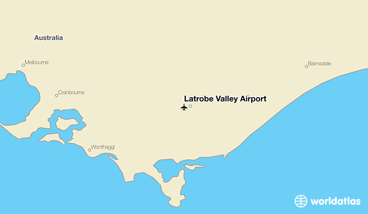 Latrobe Valley Airport location on a map