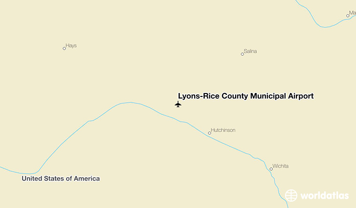 Lyons-Rice County Municipal Airport location on a map