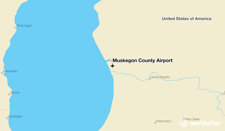 Muskegon County Airport location on a map