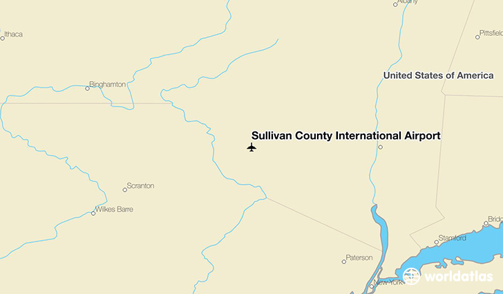 Sullivan County International Airport location on a map