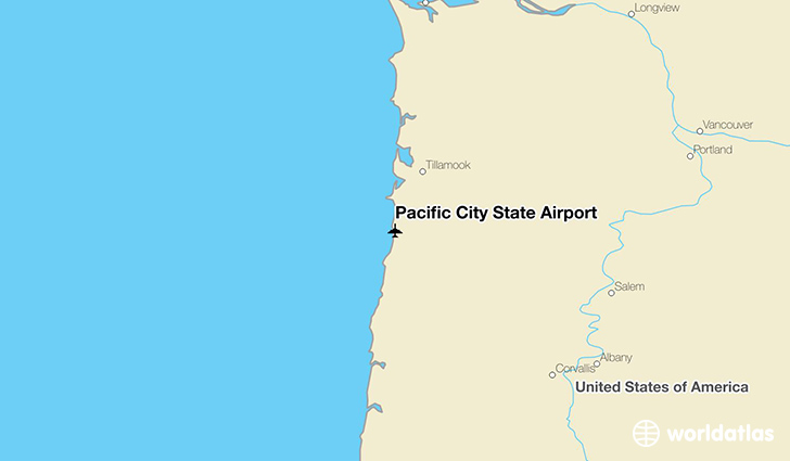 Pacific City State Airport location on a map
