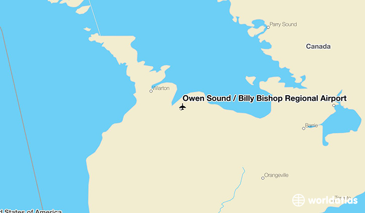 Owen Sound / Billy Bishop Regional Airport location on a map