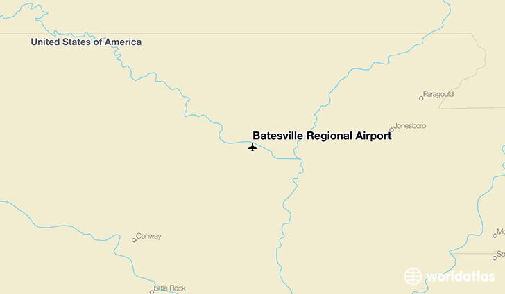 Batesville Regional Airport location on a map