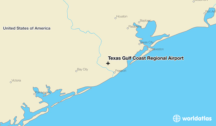 Texas Gulf Coast Regional Airport location on a map