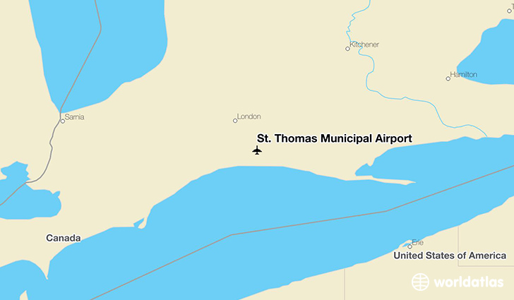 St. Thomas Municipal Airport location on a map