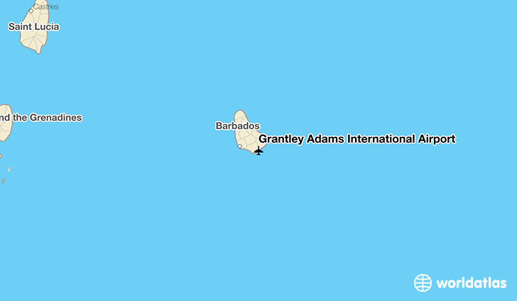 Grantley Adams International Airport location on a map