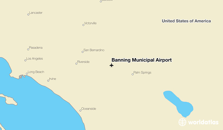 Banning Municipal Airport location on a map