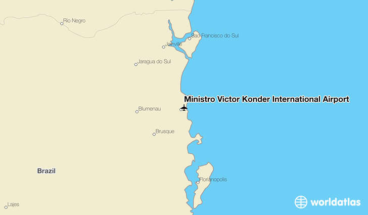 Ministro Victor Konder International Airport location on a map