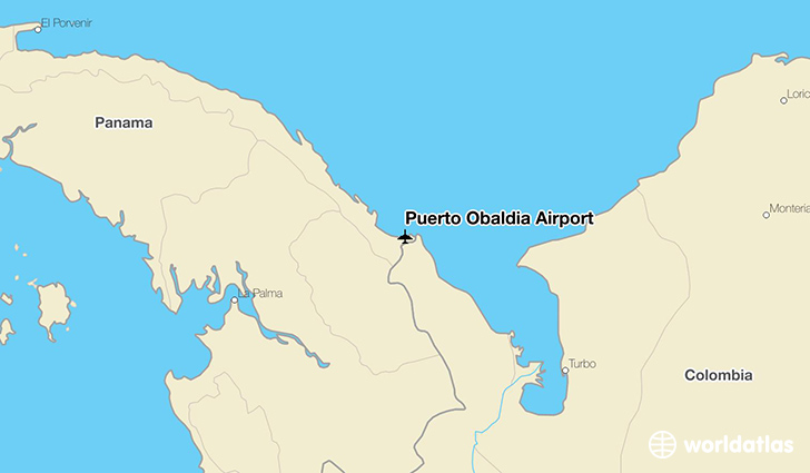 Puerto Obaldia Airport location on a map