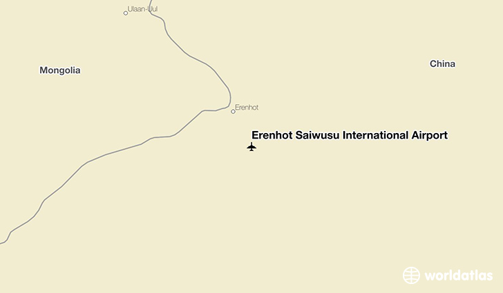 Erenhot Saiwusu International Airport location on a map