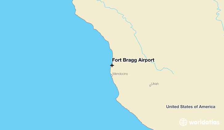 Fort Bragg Airport location on a map