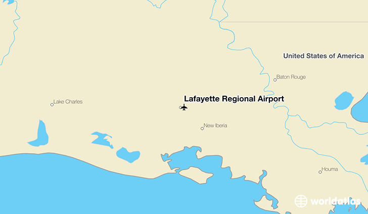Lafayette Regional Airport location on a map