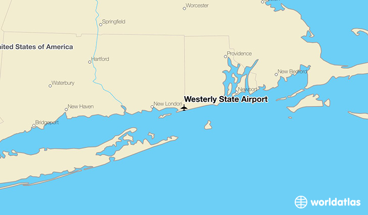 Westerly State Airport location on a map