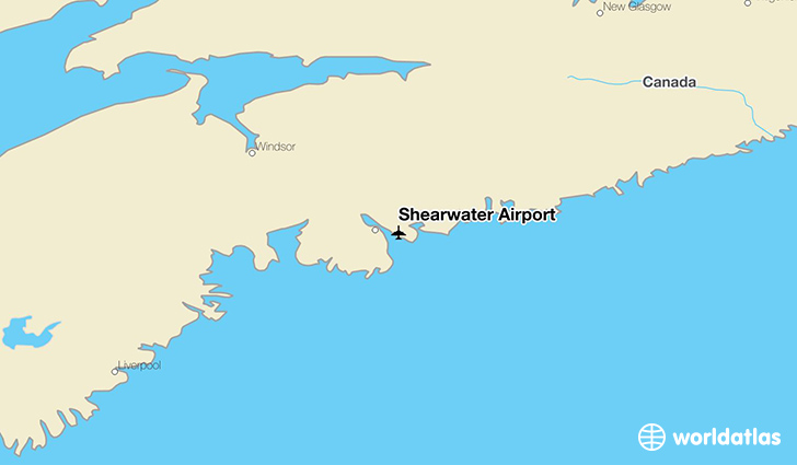 Shearwater Airport location on a map