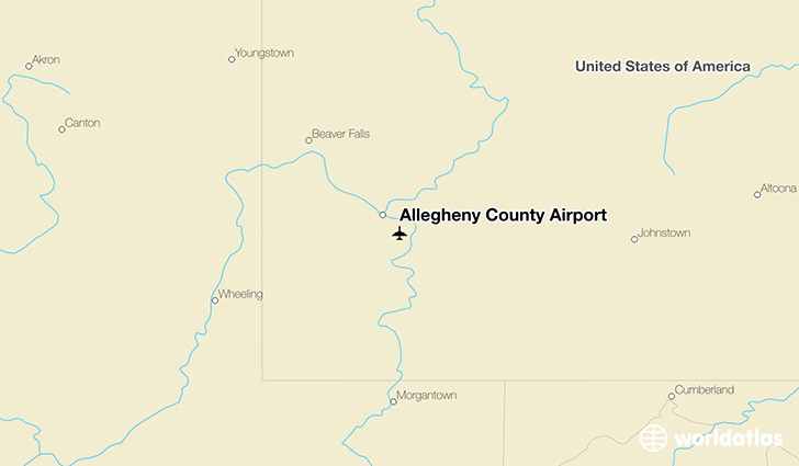 Allegheny County Airport location on a map