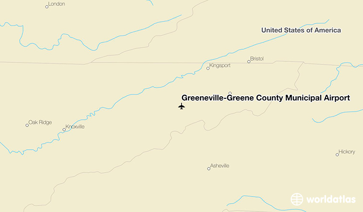 Greeneville-Greene County Municipal Airport location on a map