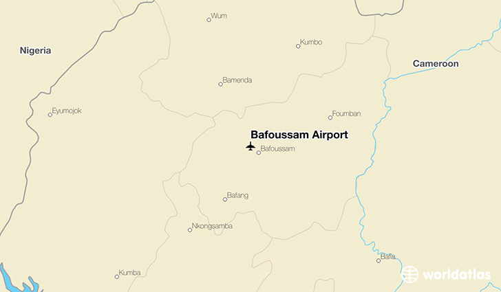 Bafoussam Airport location on a map