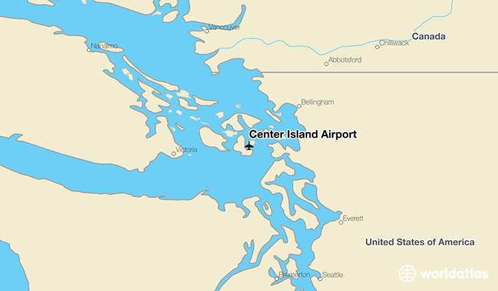 Center Island Airport location on a map