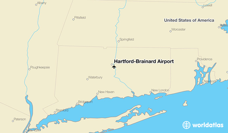 Hartford-Brainard Airport location on a map