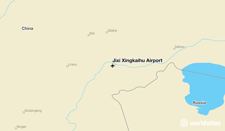 Jixi Xingkaihu Airport location on a map