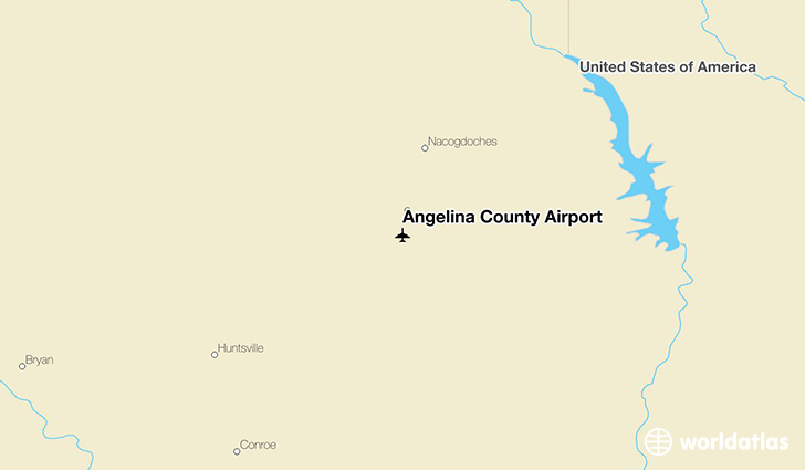 Angelina County Airport location on a map