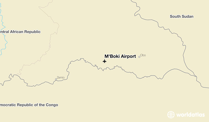 M'Boki Airport location on a map