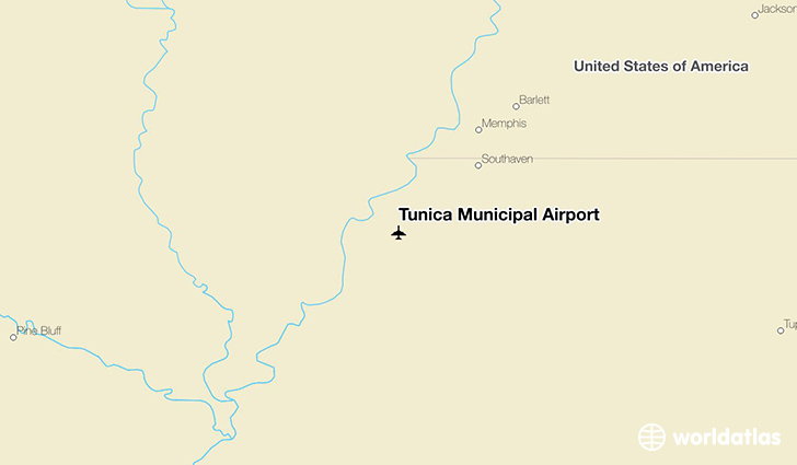Tunica Municipal Airport location on a map
