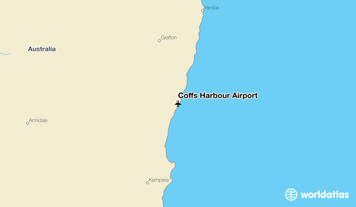 Coffs Harbour Airport location on a map