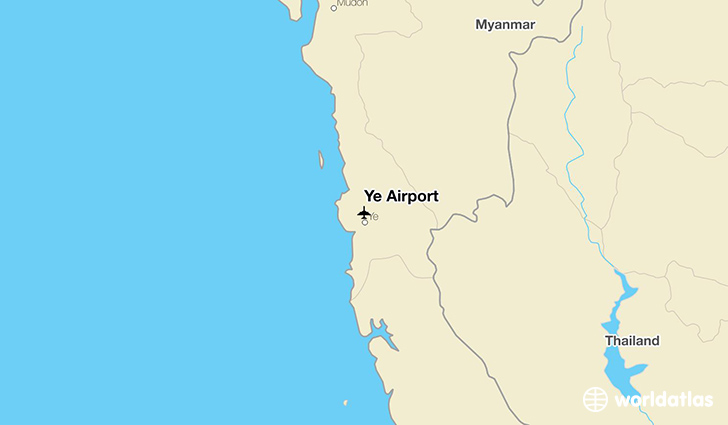 Ye Airport location on a map