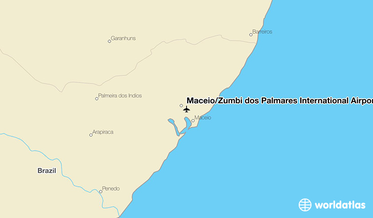 Maceió/Zumbi dos Palmares International Airport location on a map