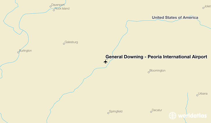 General Downing - Peoria International Airport location on a map
