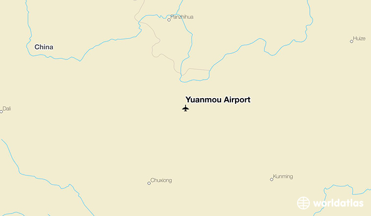 Yuanmou Airport location on a map