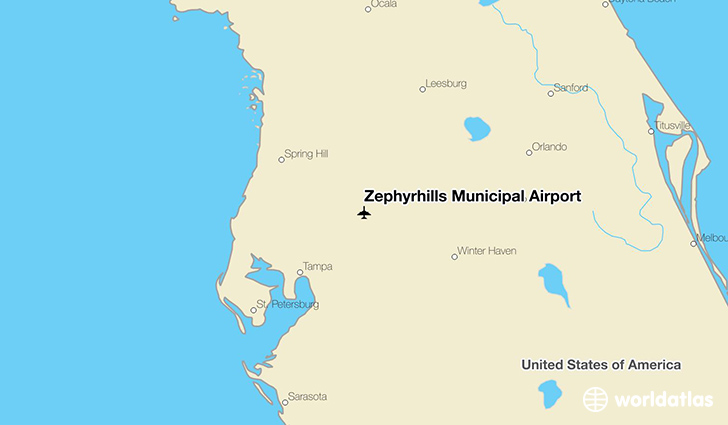Zephyrhills Municipal Airport location on a map