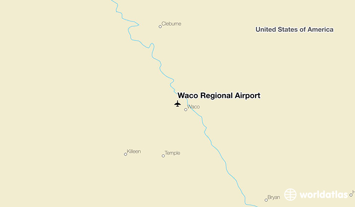 Waco Regional Airport location on a map