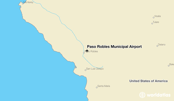 Paso Robles Municipal Airport location on a map