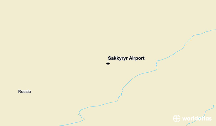Sakkyryr Airport location on a map