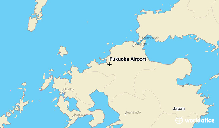 Fukuoka Airport location on a map