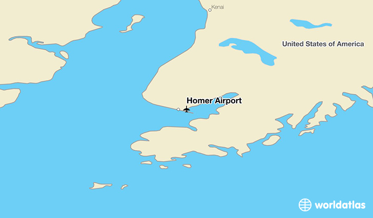 Homer Airport location on a map