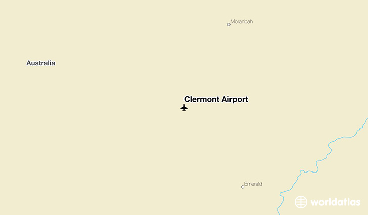Clermont Airport location on a map