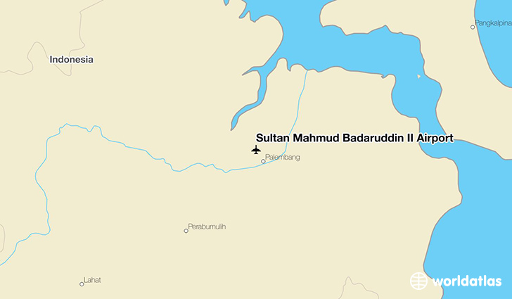 Sultan Mahmud Badaruddin II Airport location on a map